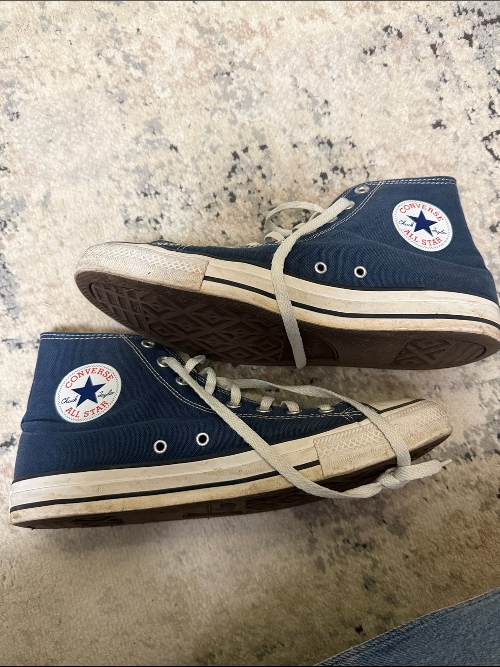 Converse Navy and White High Top Sneakers